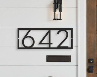 Modern House Number Address Sign, Metal House Numbers, Address plaque, Custom metal number