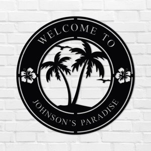 Poolside Metal Sign Wall Decor for Outdoor Patio Sign for Pool Metal Sign Black Custom
