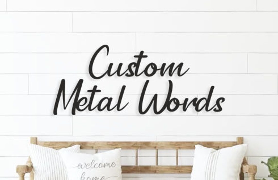 Metal Letters for Wall, Custom Metal Words, Black Metal Letters Etsy
