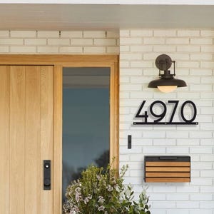 Modern House Numbers Address Sign, Metal Address plaque, Outdoor House Numbers, Custom address sign