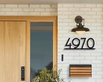 Modern House Numbers Address Sign, Metal Address plaque, Outdoor House Numbers, Custom address sign