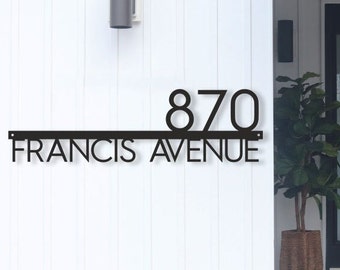 Modern House Number Address Sign, Large House Numbers, Metal Address plaque, Custom address number