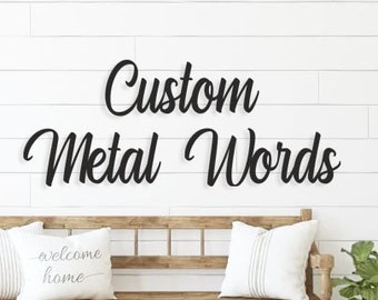 Custom Metal Words, Metal Letters, Cursive Letters, Metal Words for the Wall