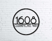 Modern House Number Address Sign, Address plaque, Round Metal House Numbers, Custom metal number