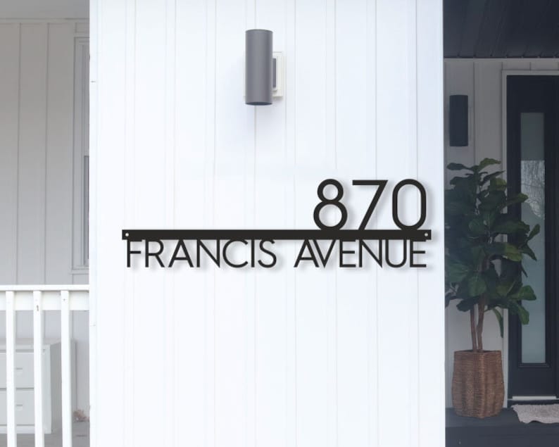 Modern House Number Address Sign, Address plaque, Metal House Numbers, Custom metal number image 2