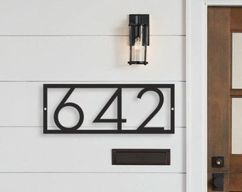 Modern House Number Address Sign, Metal House Numbers, Address plaque, Custom metal number
