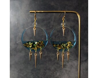 MINI ARC EARRINGS | Blue jewellery, Glitter earring, Lightweight jewelry, Statement earring, Handmade, Gift under 100, Gift for women