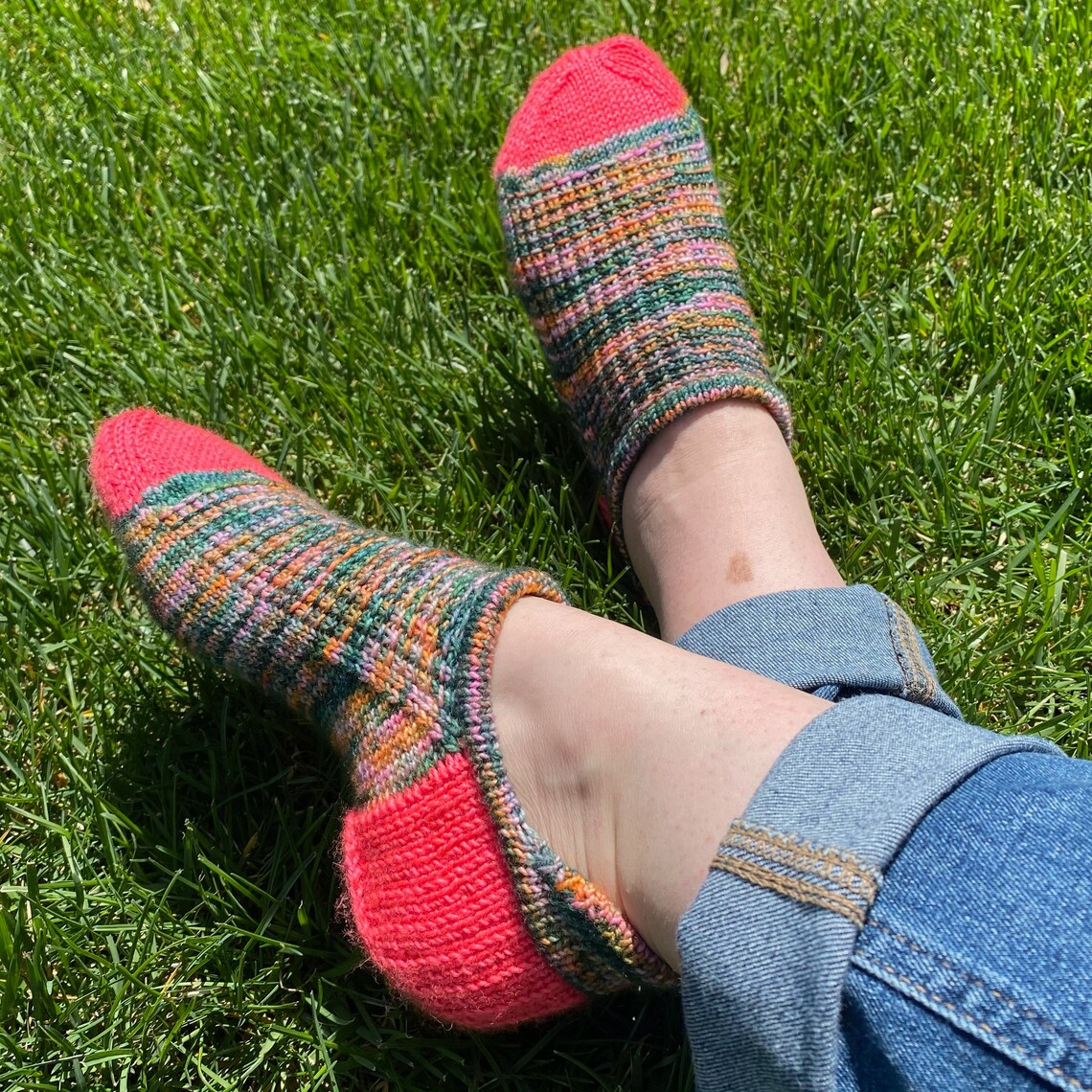 Sporty Shorty Heel Tab Socks Knitting Pattern Etsy