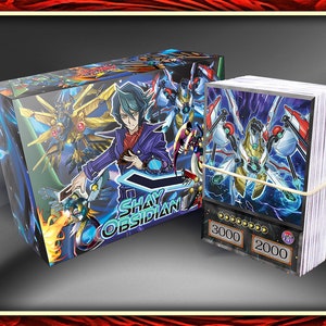 Shay Obsidian Deck (50 cards +27 Rare) +DeckBox & Playmat Anime Orica