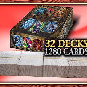 Pack 32 Decks (1.280 cards +36 Rare) +DeckBox & Playmat Yugi, joey, kaiba, pegasus, bakura, marik, bandit, mai, weevil and More Anime Orica