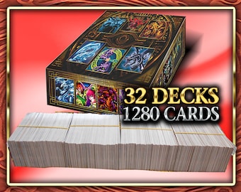 Pack 32 Decks (1.280 cards +36 Rare) +DeckBox & Playmat Yugi, joey, kaiba, pegasus, bakura, marik, bandit, mai, weevil and More Anime Orica