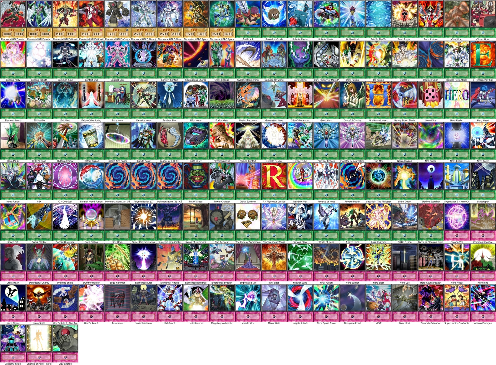 Jaden Yuki Deck 279 cards Elemental Hero Deck Anime Orica Etsy