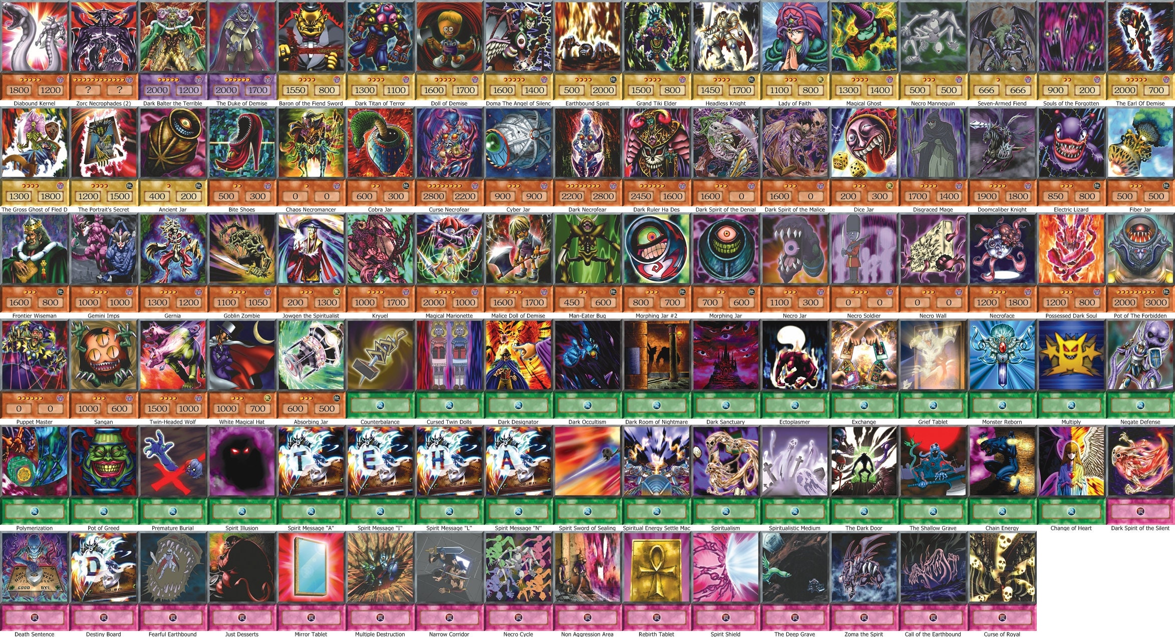 Bakura Ryou Deck 75 Cards Zorc Necrophades Dark Etsy