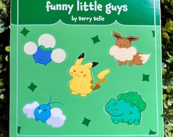 Funny Little Guys Poke sticker sheet
