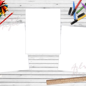 Coloring Pages Mockup Designs, Activity Pages Mock Up, Coloring Background MockUp, Flat Lay Markers Coloring Mockup, Adult Coloring Sheet