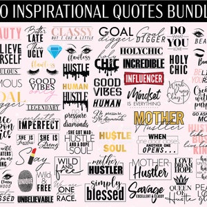 60 Inspirational Quotes SVG Part 1 Bundle Motivational Svg | Etsy