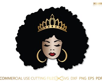 Download Black Queen With Crown Svg Etsy