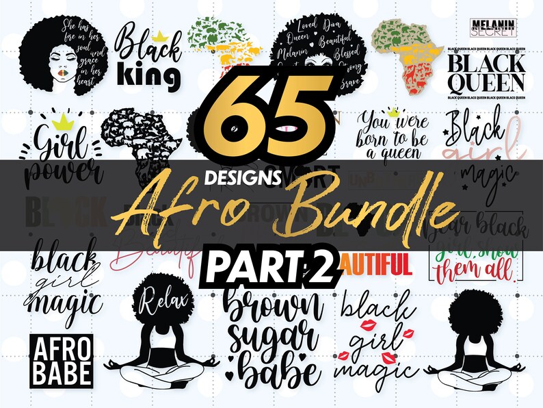 Download 65 Afro Bundle SVG Designs Part 2 Afro Woman Svg Black ...