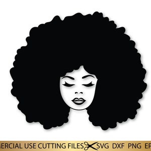 Afro Diva SVG, Gezicht, Queen Boss, Lady, Zwarte Vrouw, Glamour, Drip, Nubisch, Melanine, SVG, PNG Vector Clipart Silhouet Cricut Cut Cutting