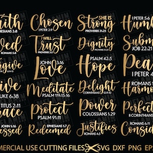 24 Bible Verses Bundle SVG, Faith Svg, Religious Svg, Jesus Svg, Svg Files For Cricut, Bible Svg, Christian Svg, God Svg, Cut Files, Cricut