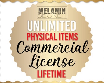Commercial License for Unlimted Physical Products, No Attribution Commercial Use