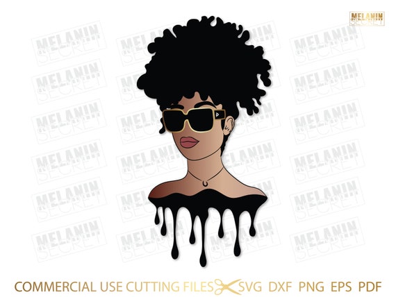 Afro Diva Drip SVG, Queen Boss, Lady, Black Woman, Crown, Drip
