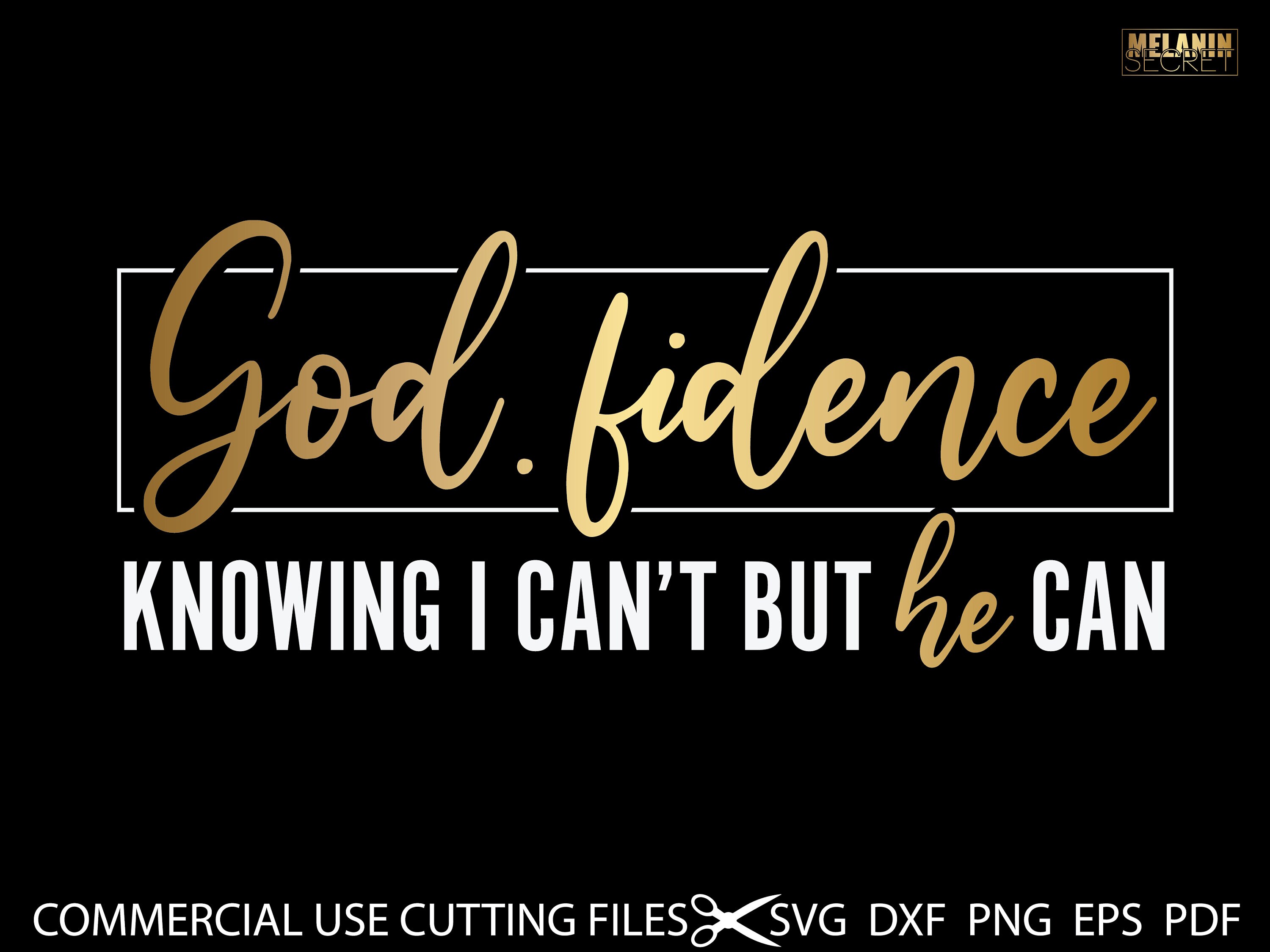 Godfidence SVG god fidence cute Christian SVGs hand lettered scriptur…