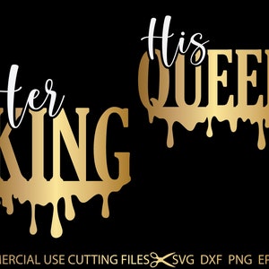 His Queen Her King Svg, König Svg, Königin Svg, Paar Svg, Ehemann, Frau, Valentine Shirt, Plotterdatei Für Cricut, Silhouette, Cricut Svg