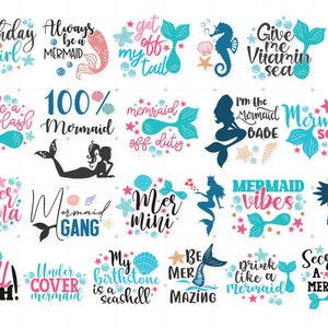 40 Mermaid Bundle SVG Designs, Mermaid Designs Svg, Mermaid Svg, SVG File for Cutting Machine, Silhouette Cameo, Cricut, Commercial Use