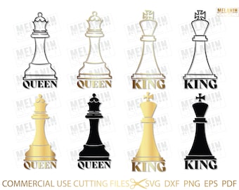 All Chess Pieces, Black And White, From Pawn To King And Queen. Flat Style  Vector Illustration. Royalty Free SVG, Cliparts, Vectors, and Stock  Illustration. Image 73418601.