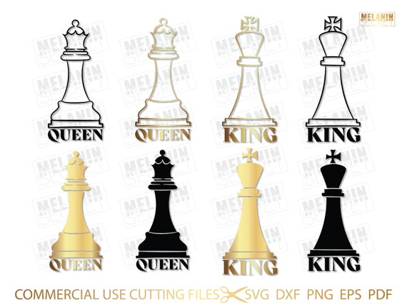 King and Queen Chess Piece Custom Engraved Anniversary Birthday