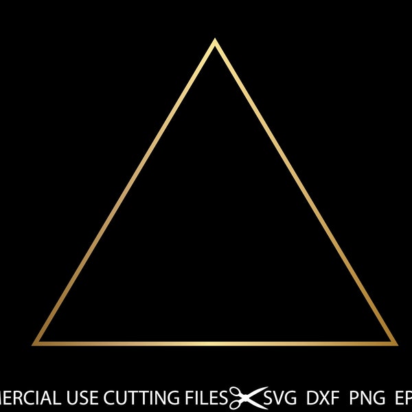 Corona de triángulo SVG, Marco triangular, Monograma de triángulo dorado SVG, Archivo de corte Cricut, Archivos SVG para Cricut, Silueta, Descarga instantánea, Svg