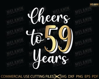 Proost Op 59 Jaar 59 Verjaardag Svg 1962 Svg Svg Png 59 - Etsy België