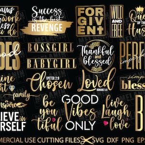 21 Inspirational SVG Bundle, Inspirational Motivational Quotes Sayings Svg, Hustle Svg, Inspire Svg Cut File For Silhouette, Cricut Machines