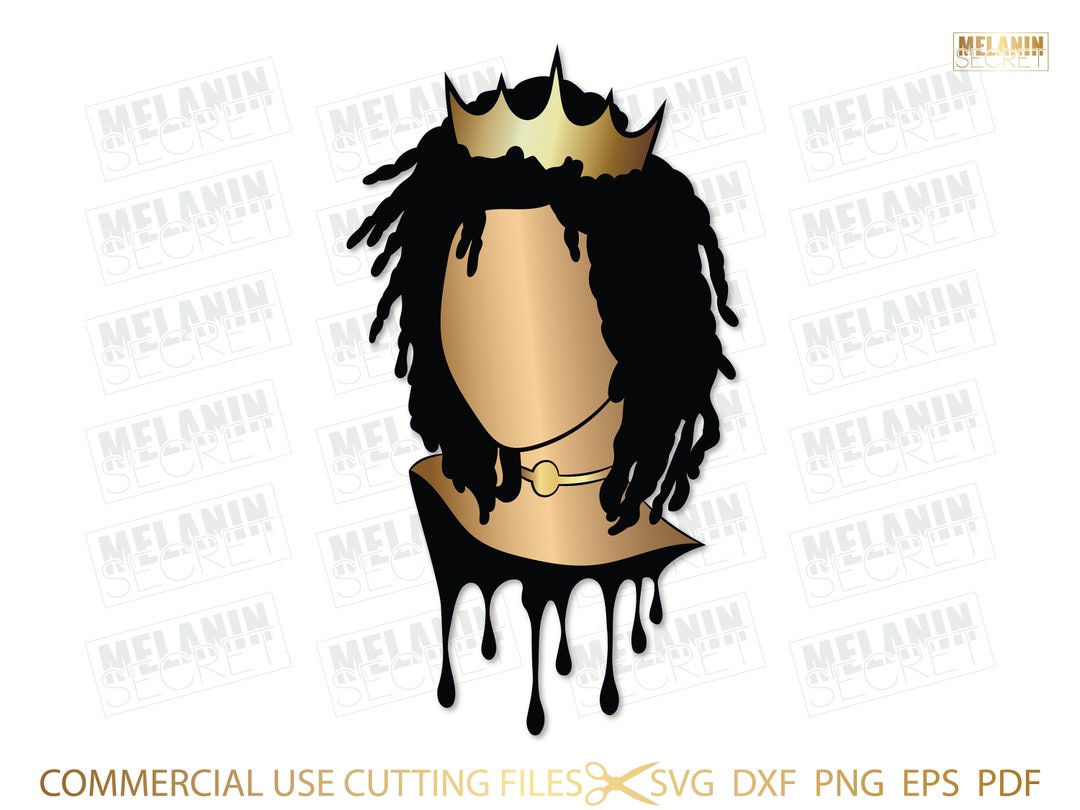 Afro Locs Crown Drip SVG Afro SVG African American Woman - Etsy