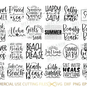 Summer Beach Bundle SVG, Beach Svg Bundle, Summertime, Funny Beach Quotes Svg, Salty Svg Png Dxf Sassy Beach Quotes Summer Quotes Svg Bundle