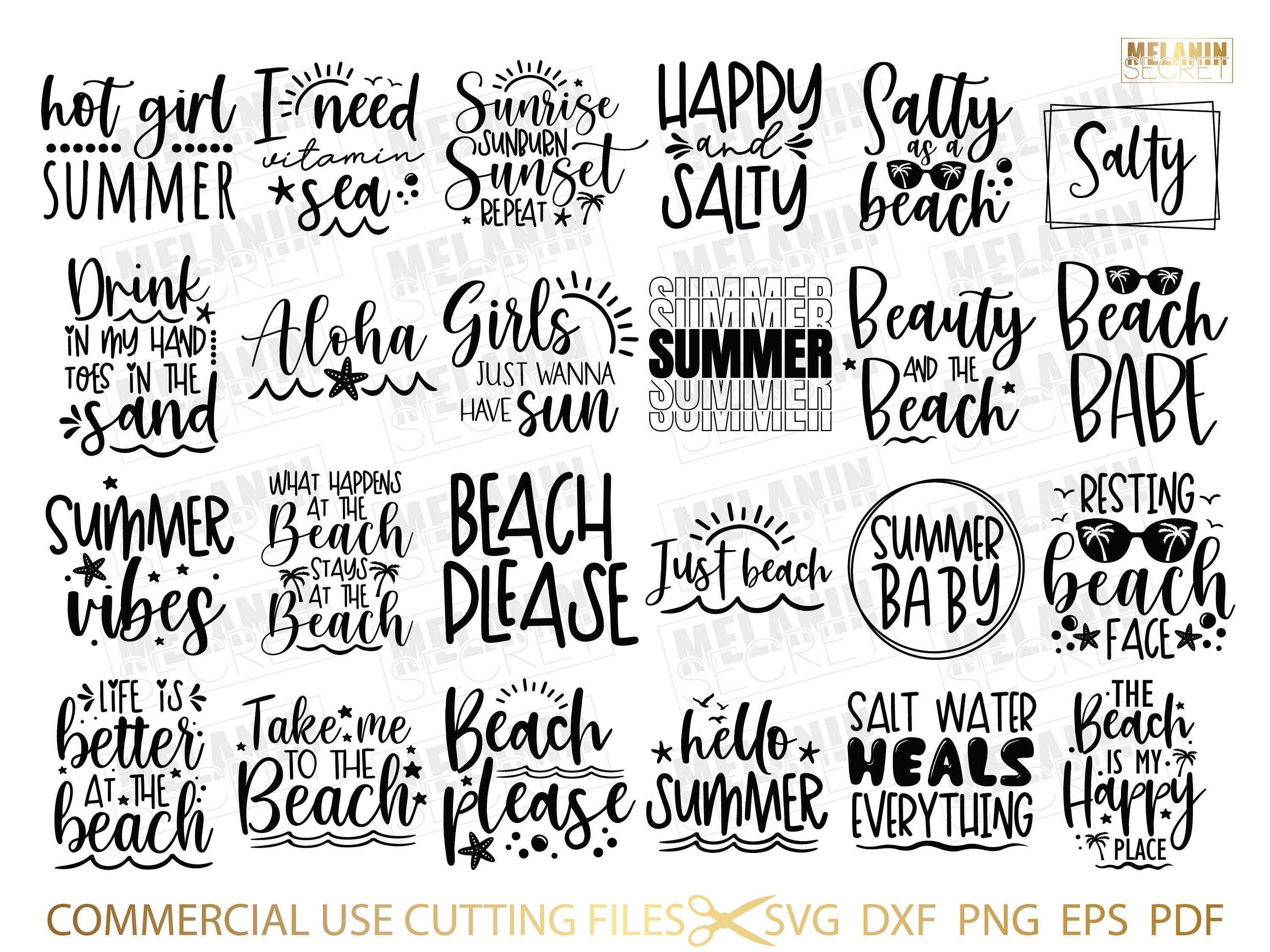Summer Designs Bundle Summertime SVG Cut Files for Cricut and Silhouette Summer Beach SVG Summer Beach SVG Bundle Summer Vacation