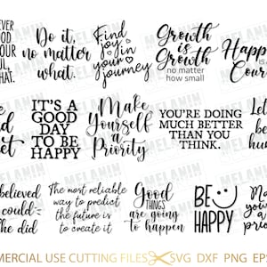 Positive Quotes SVG Bundle, Frauen Empowerment Svg, Motivation svg, Girl Quotes Svg, Girl Power, Boss Lady, Queen Svg, Cut File für Cricut