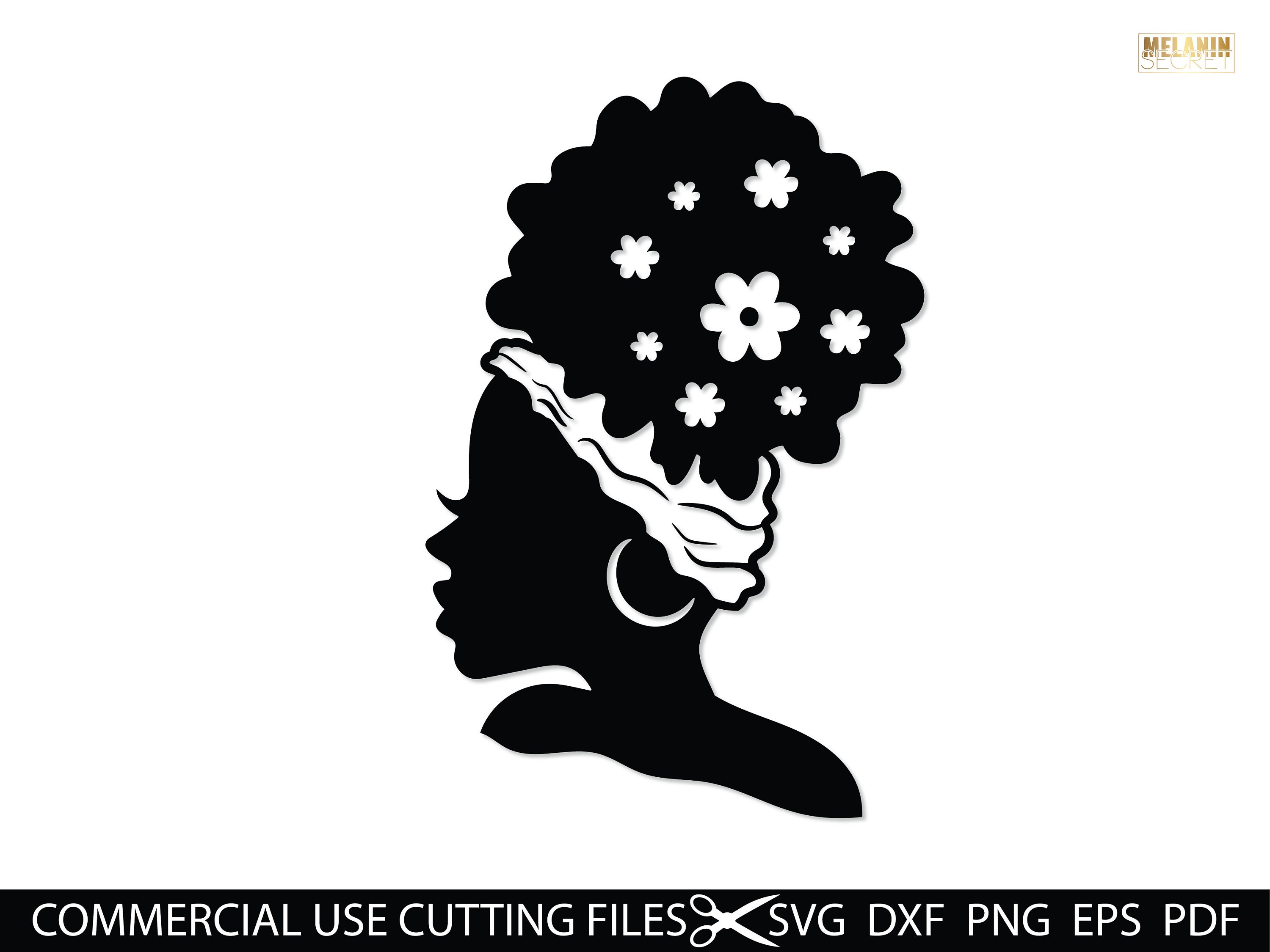 Afro Black Woman Flowers SVG Afro Diva Svg African American | Etsy