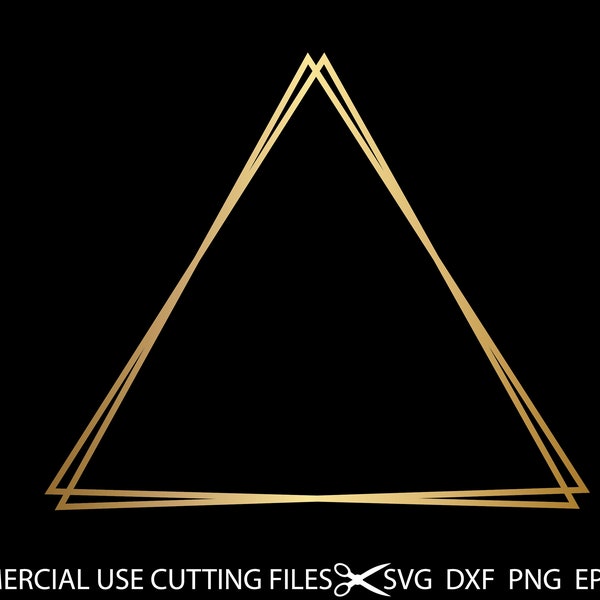 Triangle Wreath SVG, Triangle Frame, Gold Triangle Monogram SVG, Cricut Cut File, SVG files for Cricut, Silhouette, Instant Download, Svg