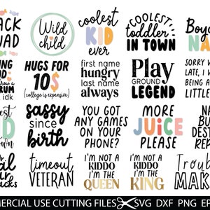 Kids Bundle SVG, Cool Kid Svg, Toddler Svg, Funny Kids SVG, Cool Kids Svg, Sassy Svg, Funny Kids Designs Svg, Cut Files for Cricut