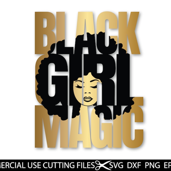 Black Girl Magic SVG, Afro Diva Svg, Queen Boss, Lady, Black Woman, Glamour, SVG, PNG Vector Clipart Silhouette Cricut Cut Cutting