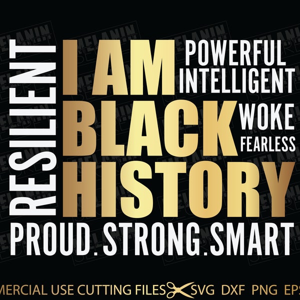 I Am Black History SVG, Black History Month Svg, Black Lives Matter Svg, Black Man Svg, Black Woman Svg, Afro Svg, African American Svg