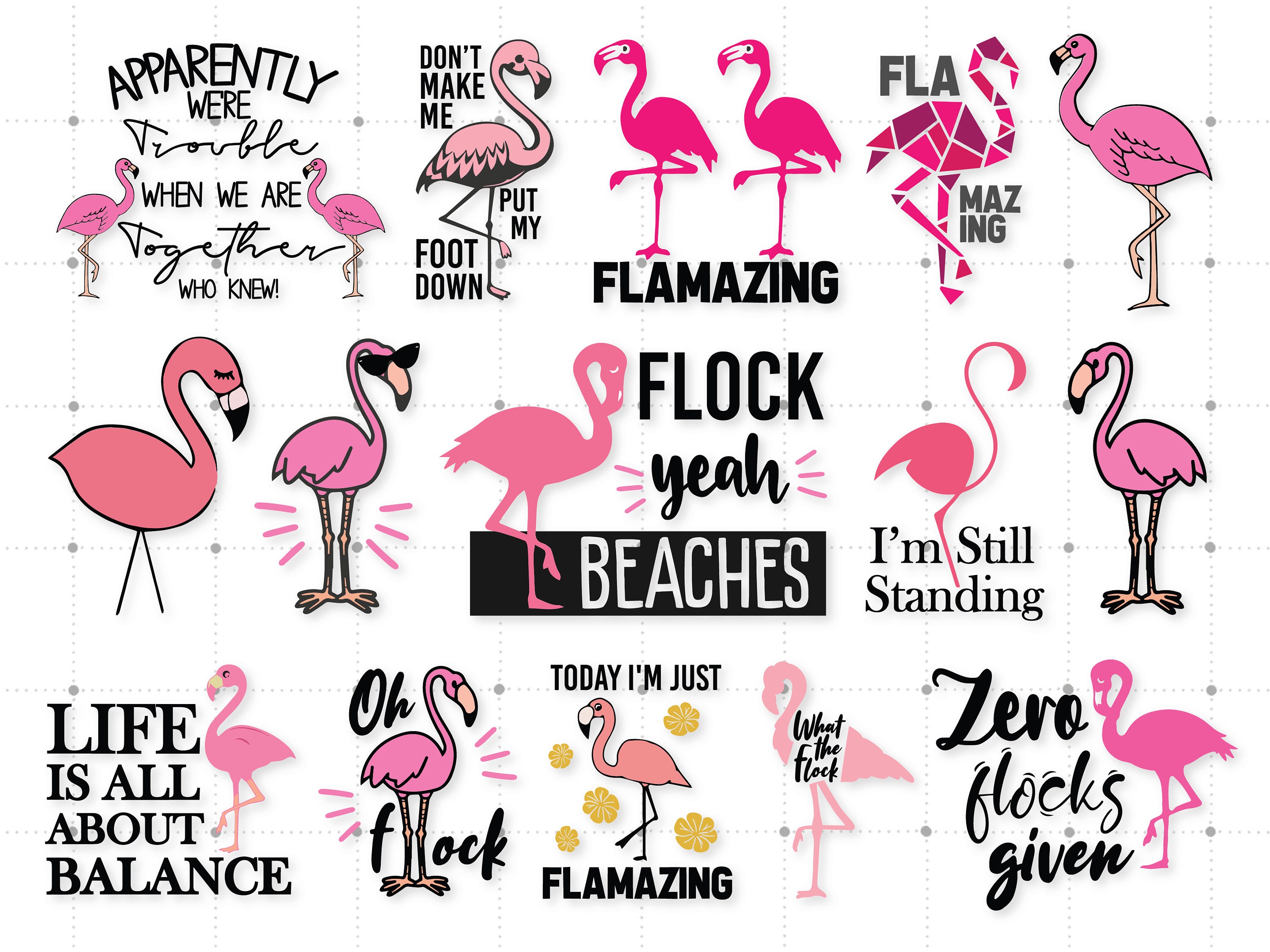 Flamingo Straws - $0.99 : SVGCuts - SVG files for your cutting