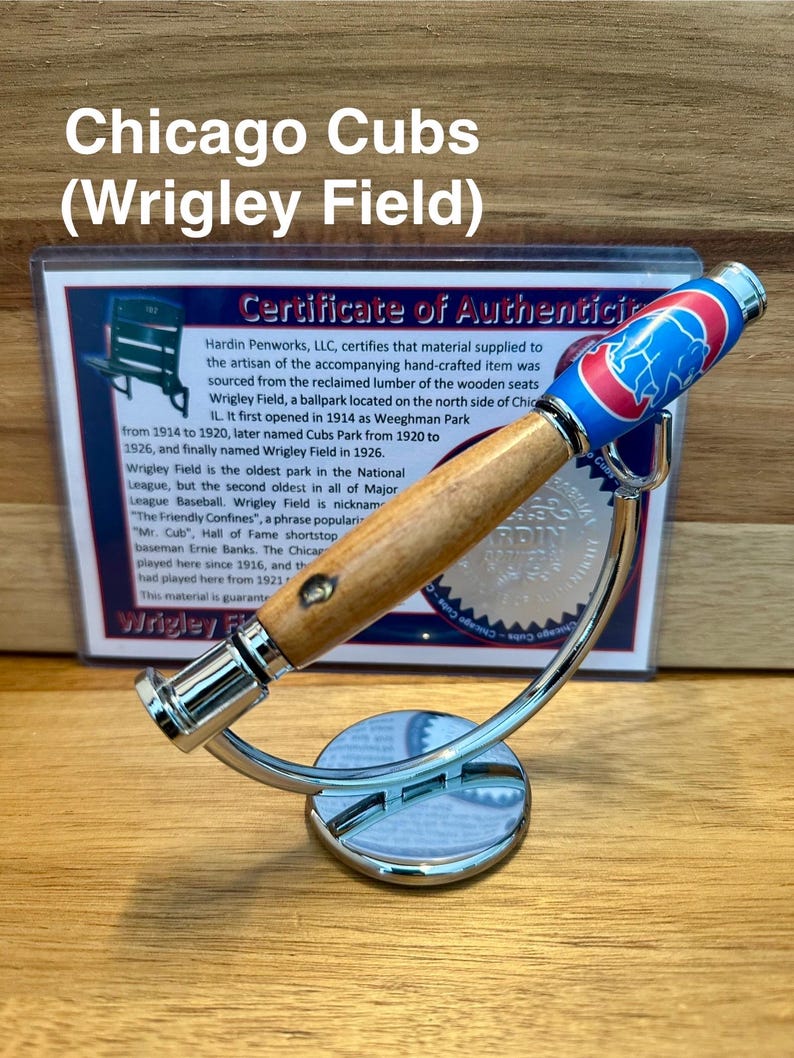 Sports Memorabilia Rollerball Pens | Unique Gift for Sports Fans Chicago Cubs
