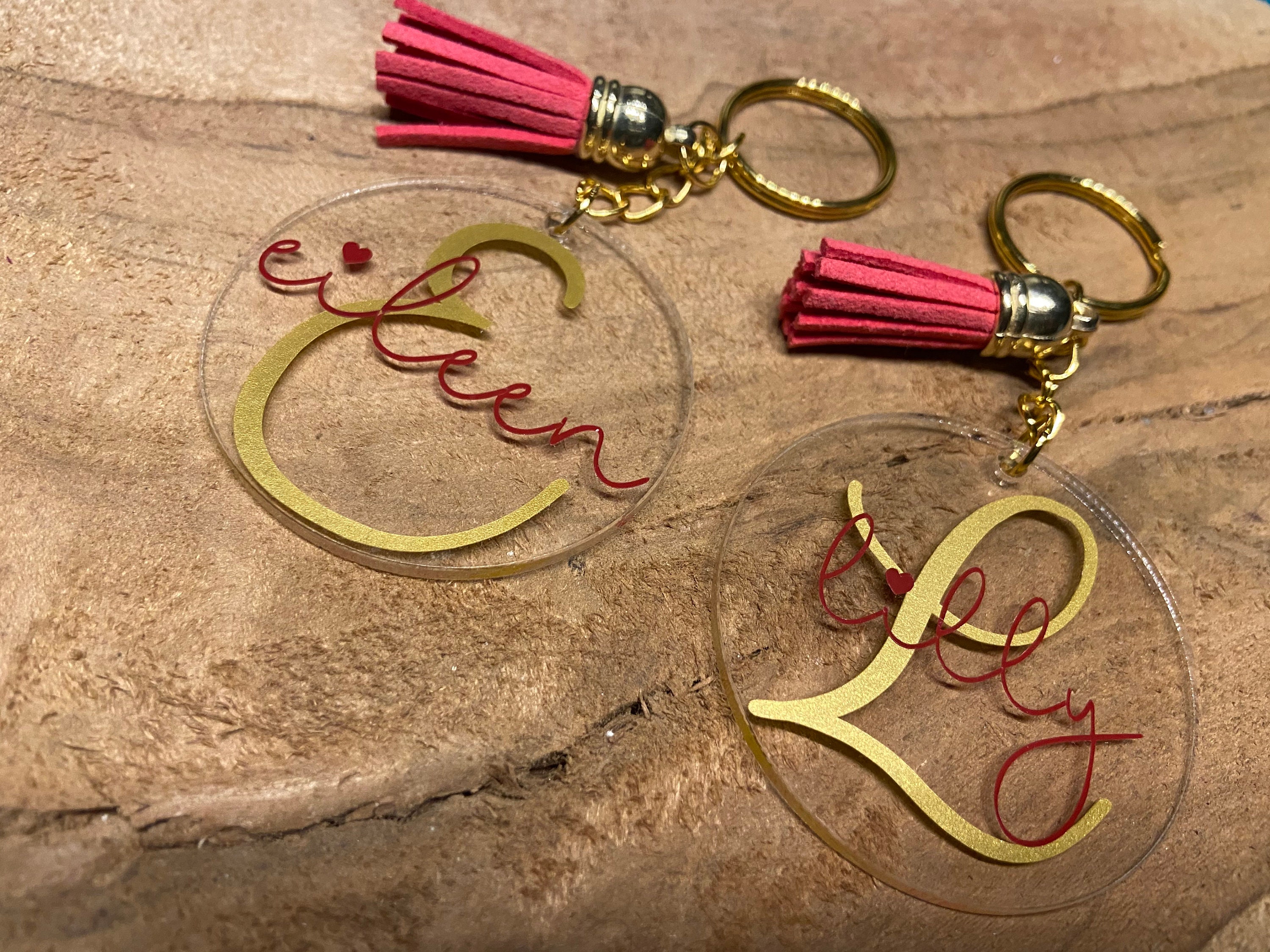 Acrylic Keychain Personalizable Etsy