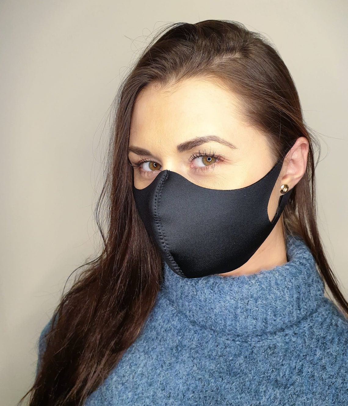 Black Velvet Face Mask Black Velvet Face Covering Fashion Etsy