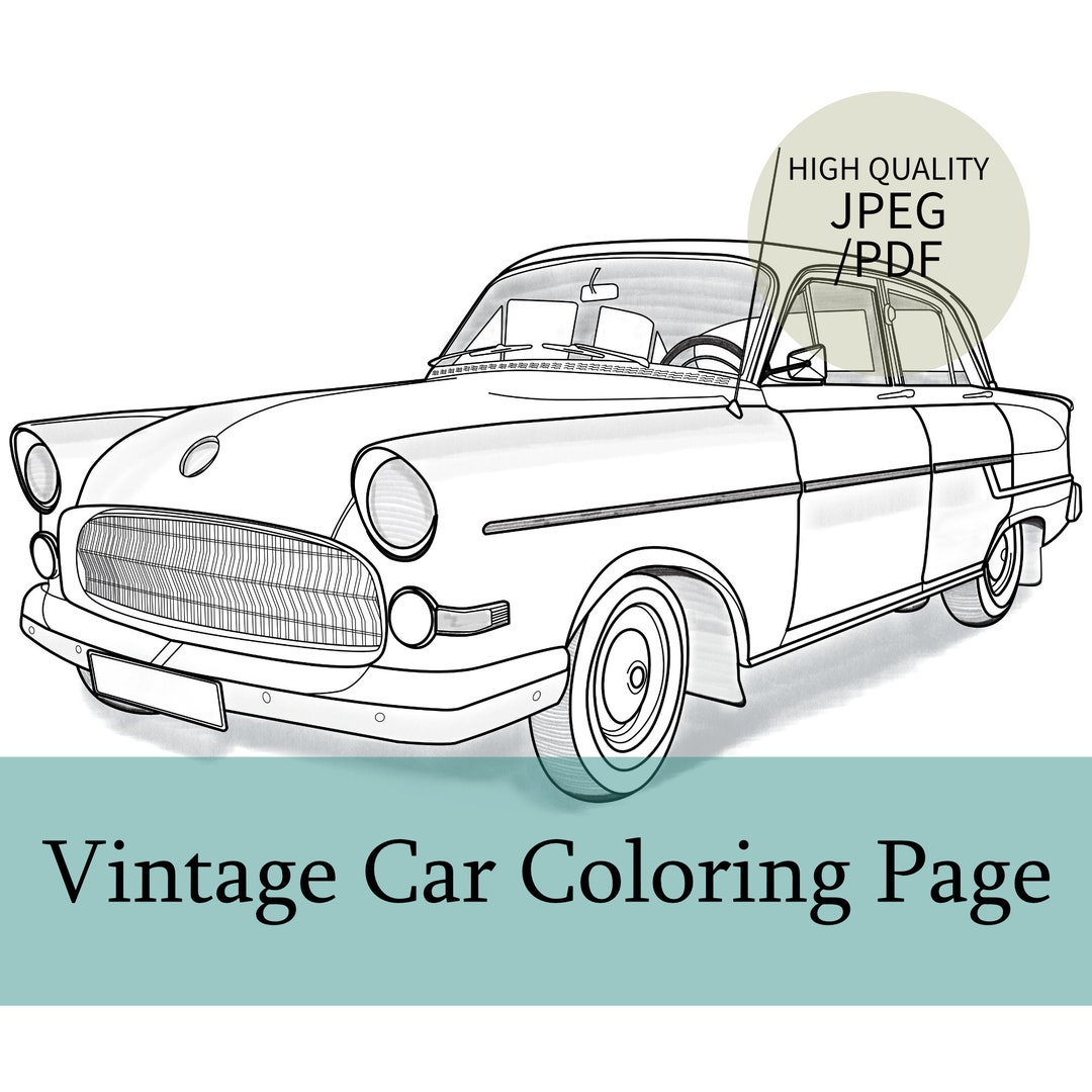 Car Coloring Page, Coloring Page for Adults, for Kids, Instant Download ...