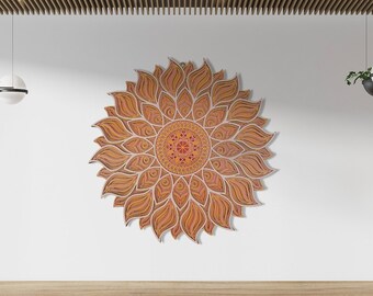 Arte da parete mandala geometrica solare / Personalizza colore e dimensioni Decorazione da parete contemporanea / Regalo di inaugurazione della casa / Arte da parete mandala geometrica