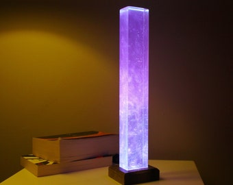 Customized Epoxy Resin Lamp, Custom Pigment Ambiance Resin Lamp, Unique Nightlight, Standing Desk Lamp, Personalizable Bedside Lamp